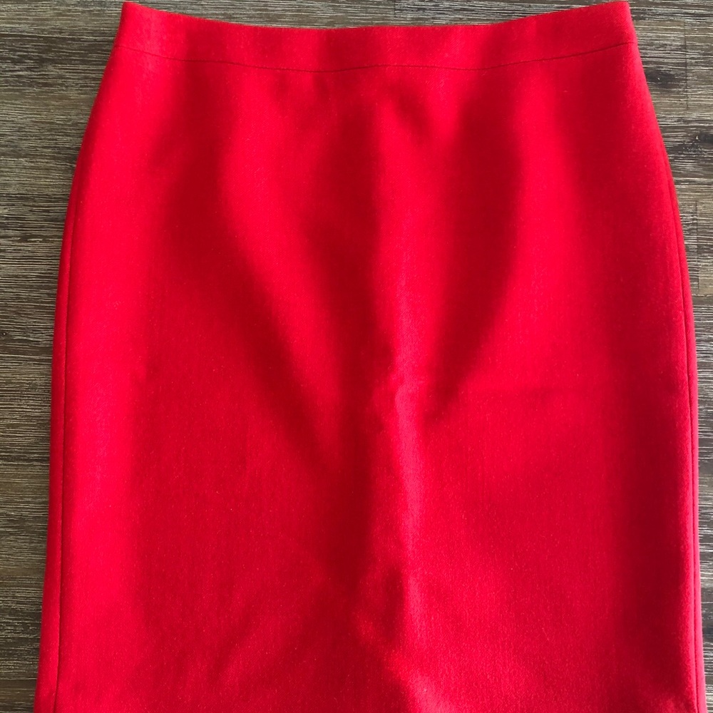 J Crew No. 2 Pencil Skirt, Red, Size 12
